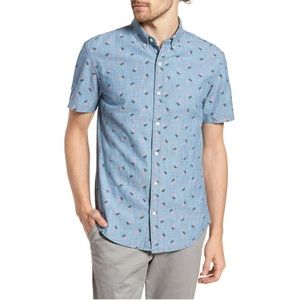 BONOBOS Riviera Pineapple Short Sleeved Slim Fit Shirt - size M
